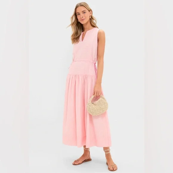 Tuckernuck Pink Sleeveless Midi Dress, Size L - Picture 3 of 6